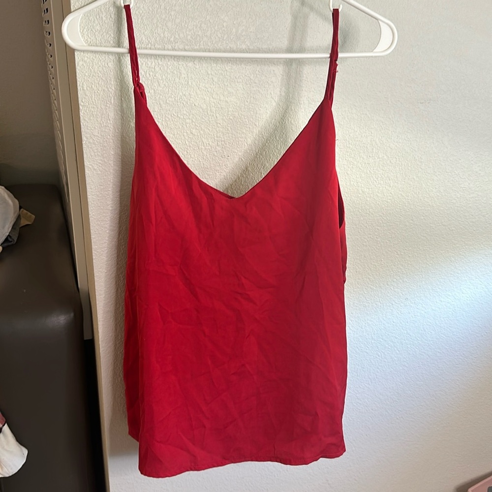 Red tank top blouse